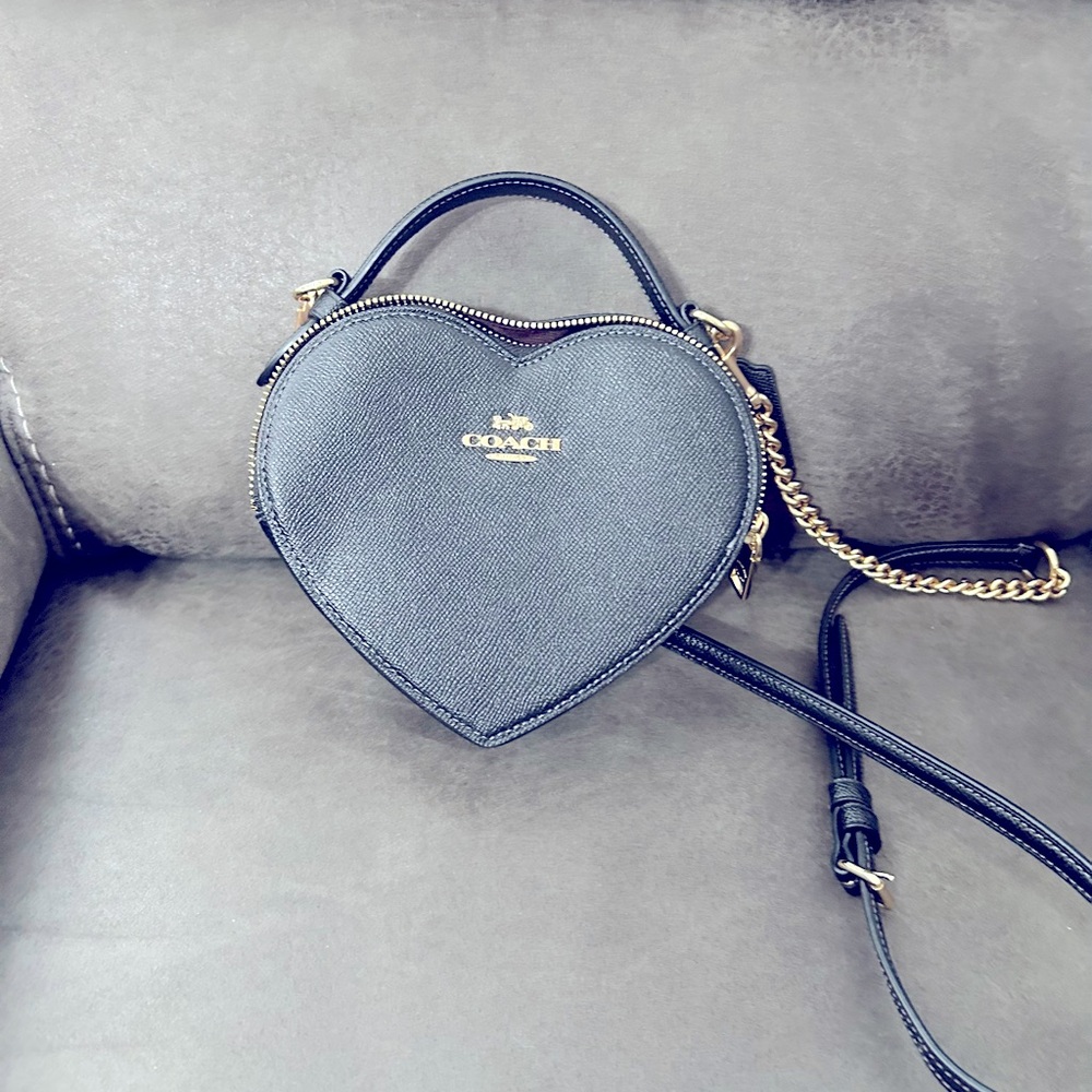 Coach black heart purse